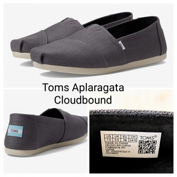 Toms Shoes - TOMS, NWOT, Alpargata Cloudbound, Women's Size 7.5, Dark Grey 🩶